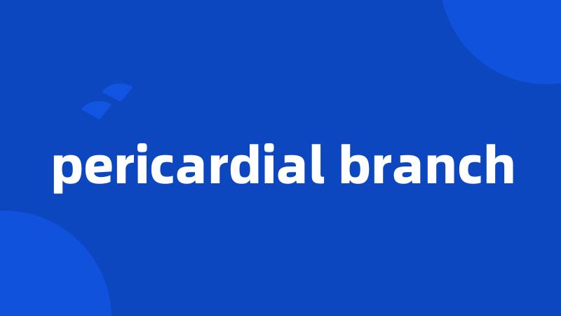 pericardial branch