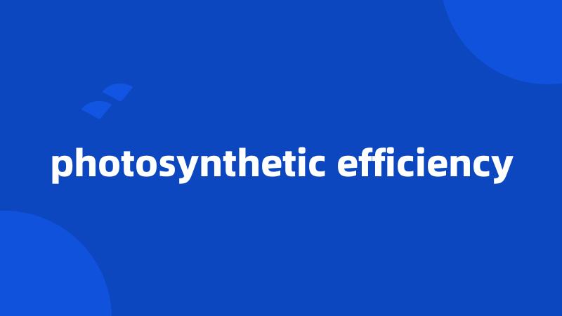 photosynthetic efficiency