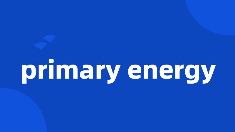 primary energy