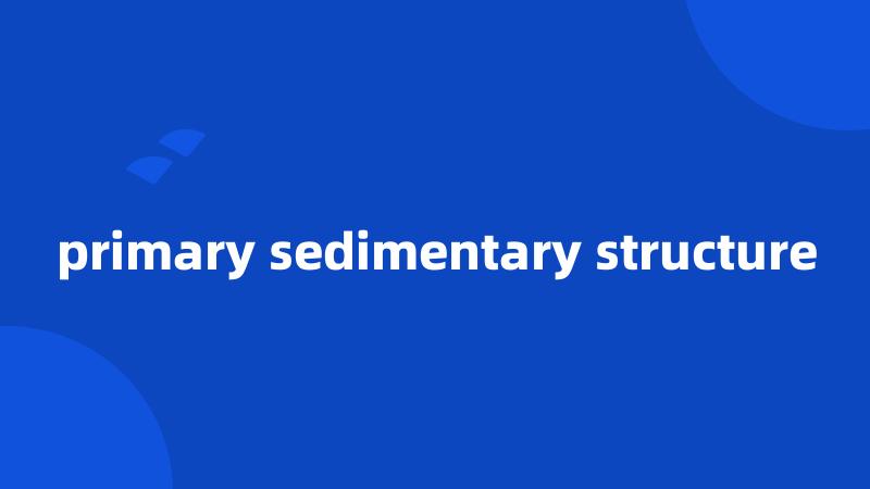 primary sedimentary structure