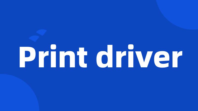 Print driver