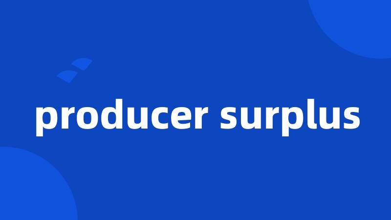 producer surplus