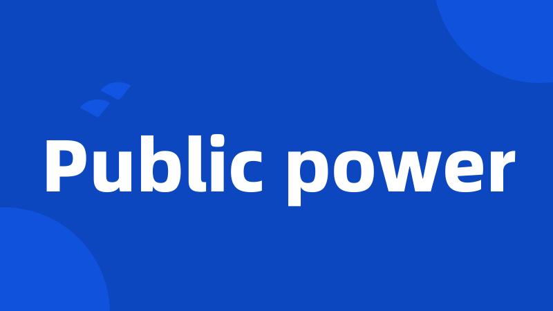 Public power