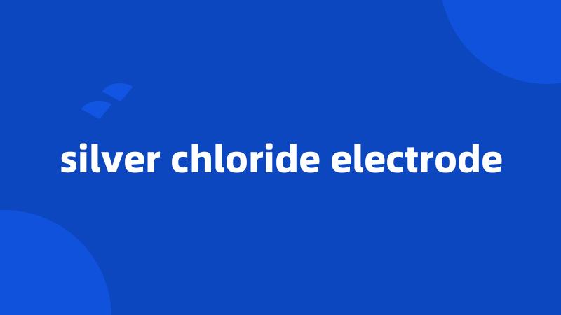 silver chloride electrode