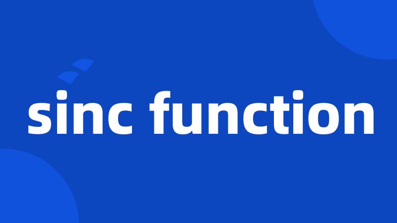 sinc function