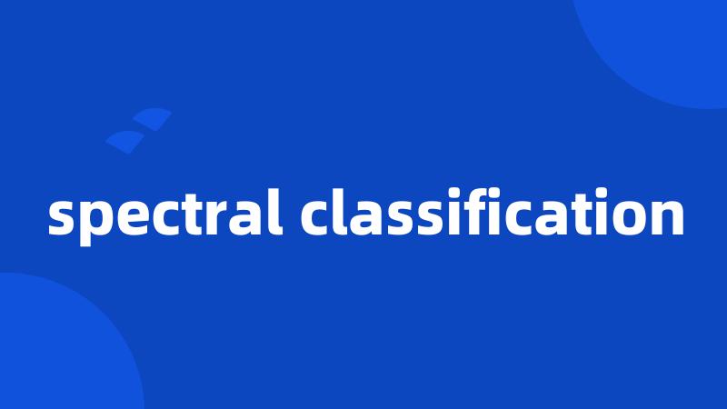 spectral classification