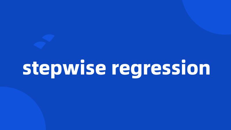 stepwise regression