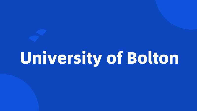 University of Bolton