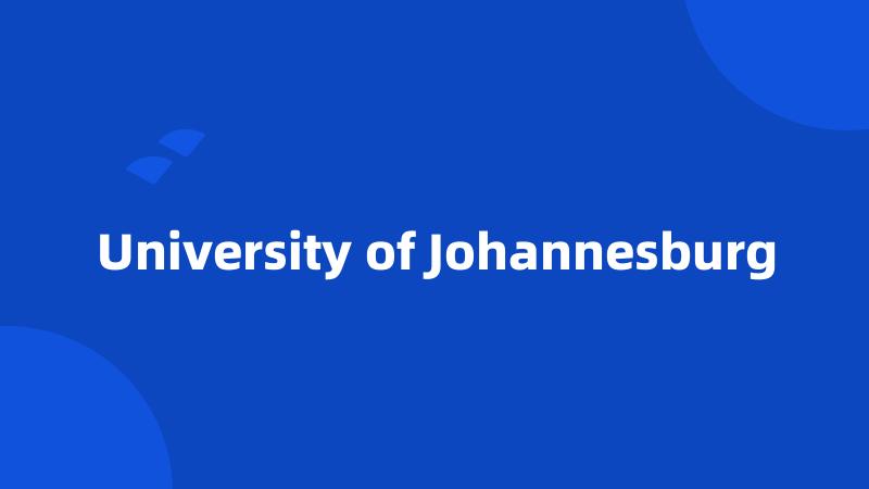 University of Johannesburg