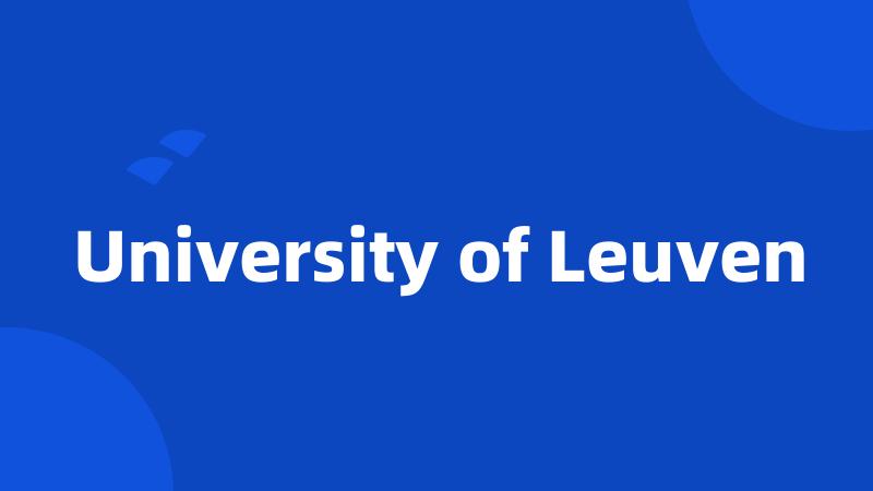 University of Leuven