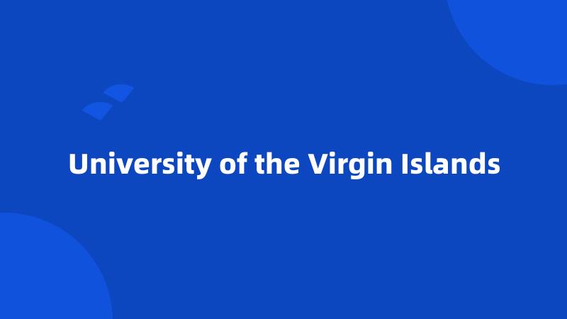 University of the Virgin Islands