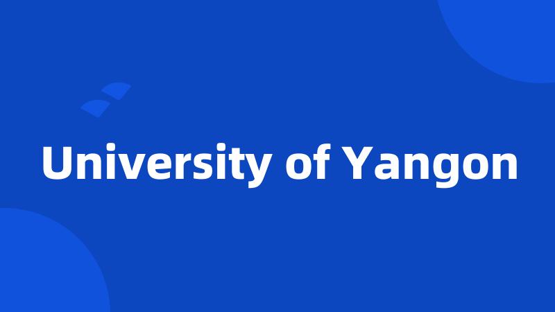 University of Yangon