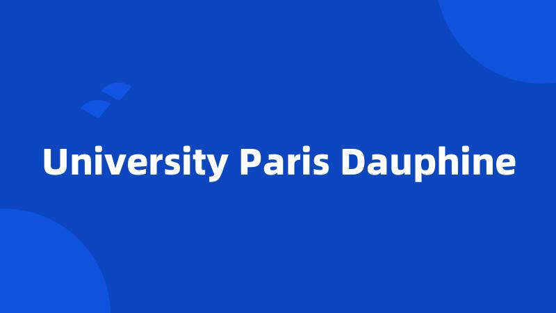 University Paris Dauphine