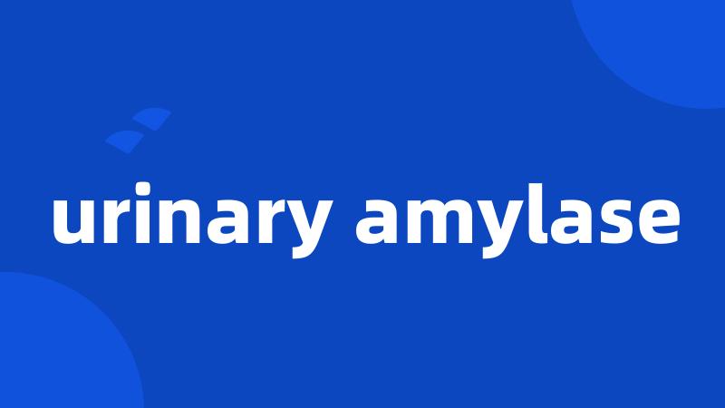 urinary amylase