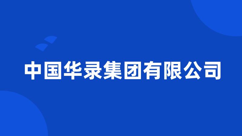 中国华录集团有限公司