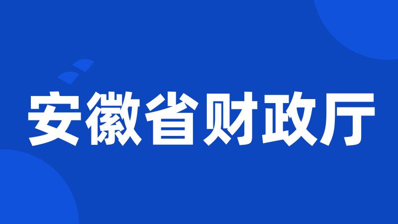 安徽省财政厅