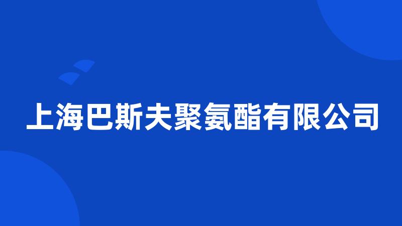 上海巴斯夫聚氨酯有限公司