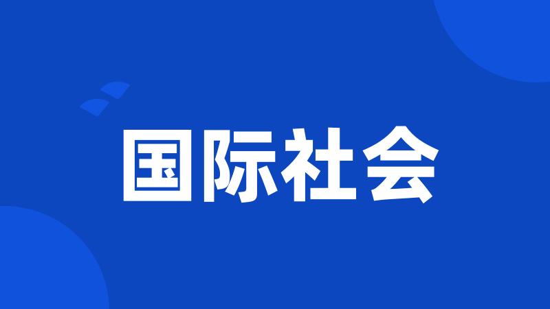 国际社会