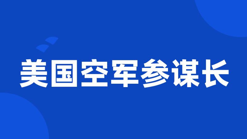 美国空军参谋长