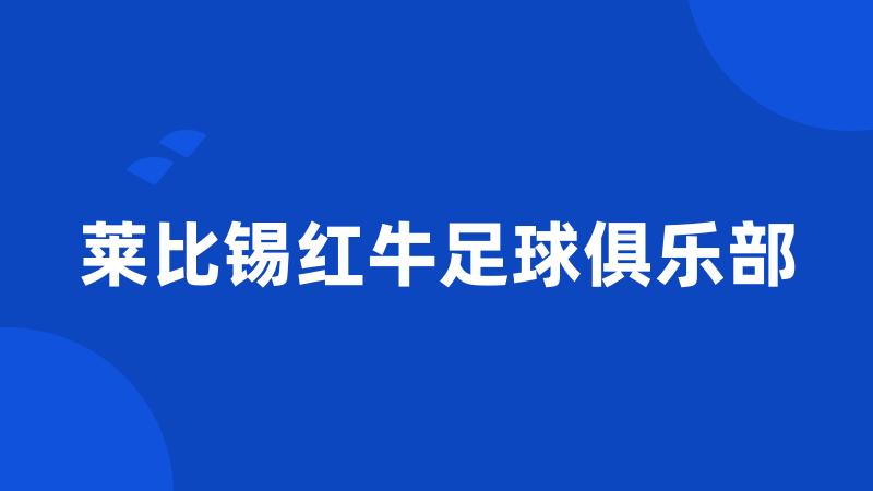 莱比锡红牛足球俱乐部