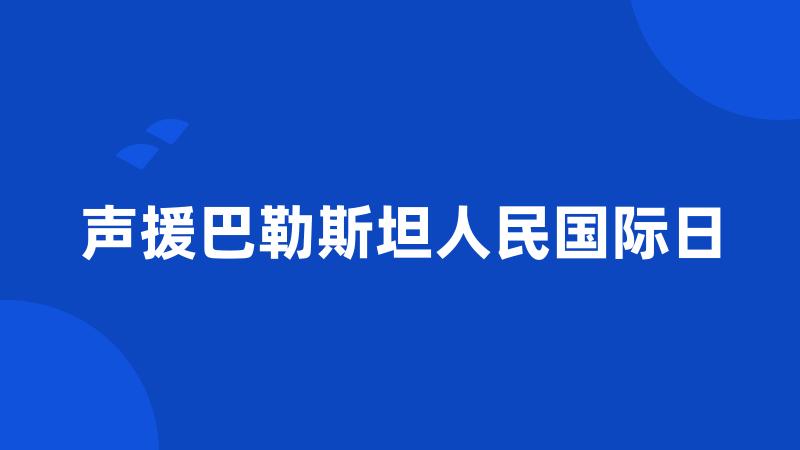 声援巴勒斯坦人民国际日