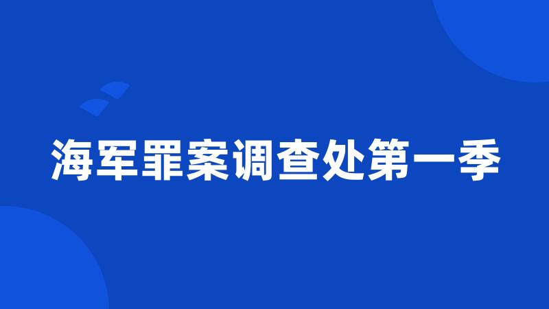 海军罪案调查处第一季