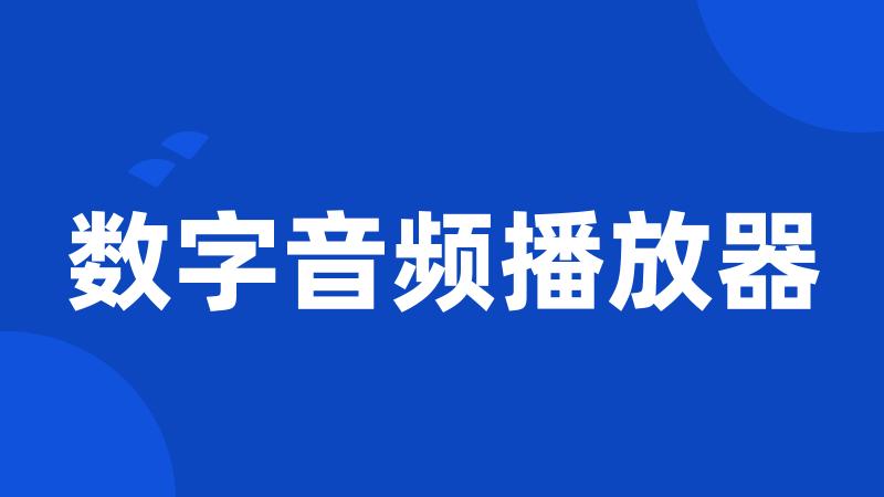 数字音频播放器