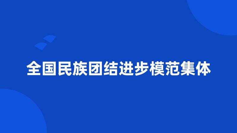 全国民族团结进步模范集体