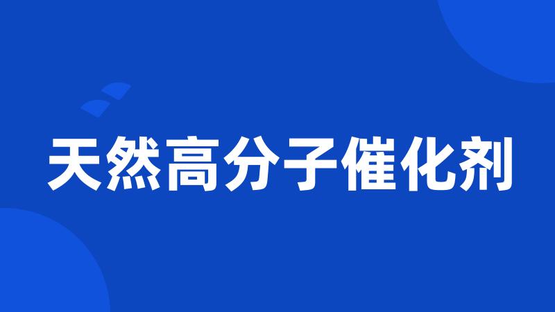 天然高分子催化剂