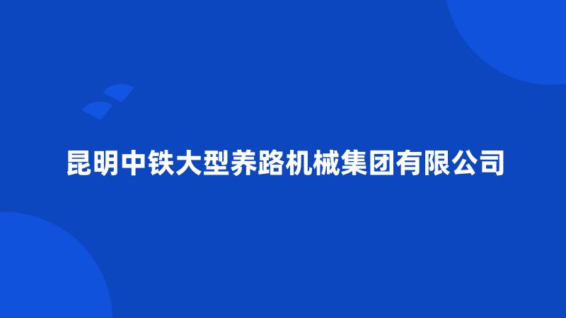 昆明中铁大型养路机械集团有限公司