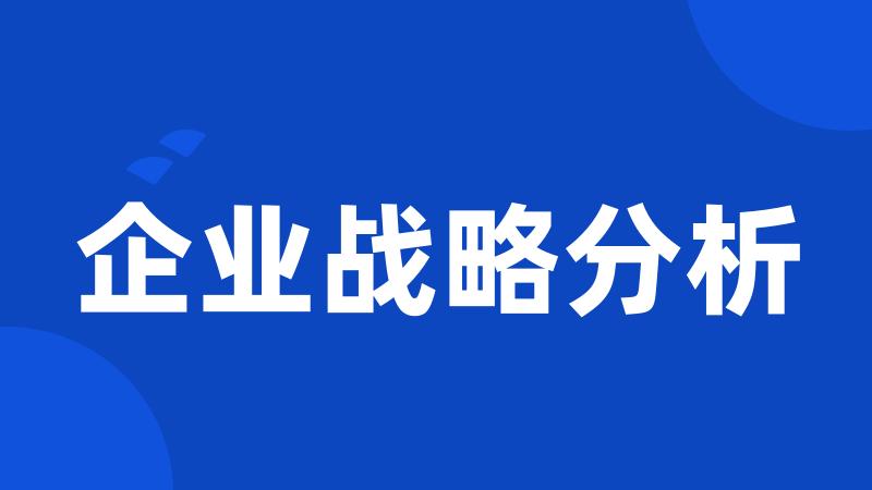 企业战略分析