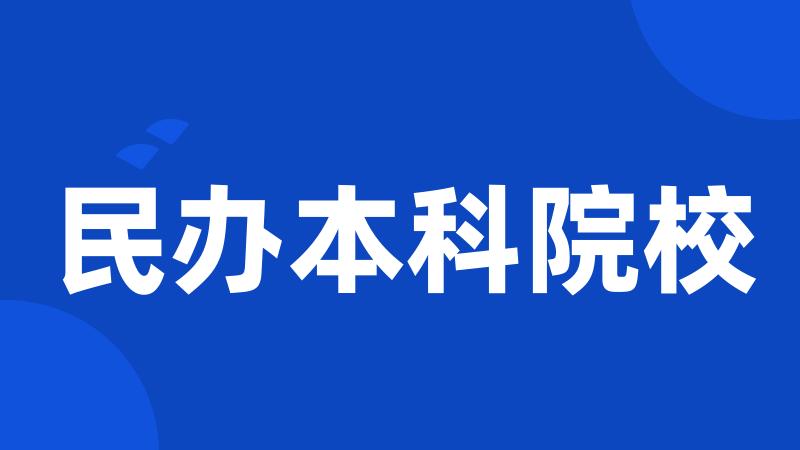 民办本科院校