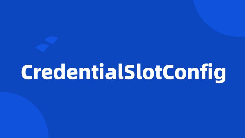 CredentialSlotConfig