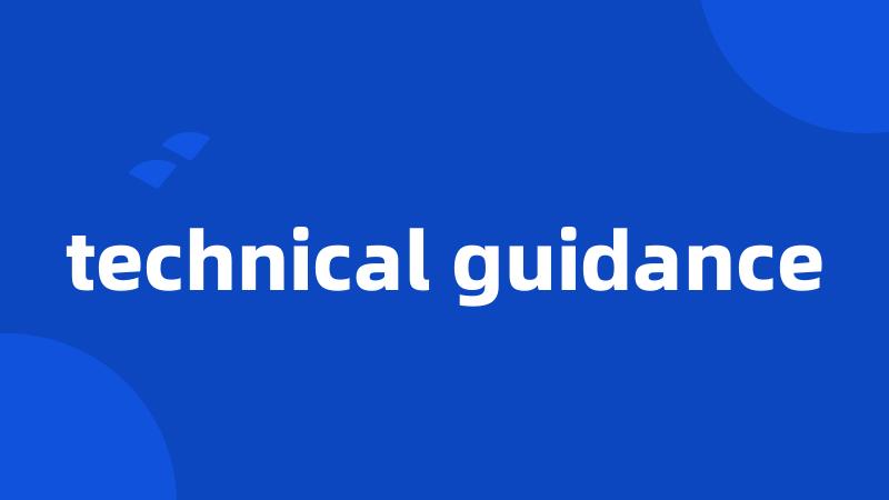 technical guidance