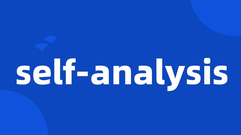 self-analysis