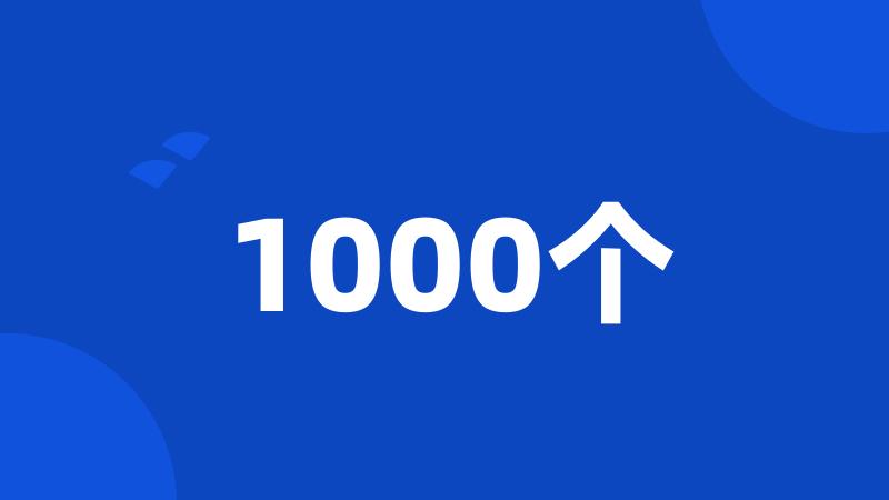 1000个