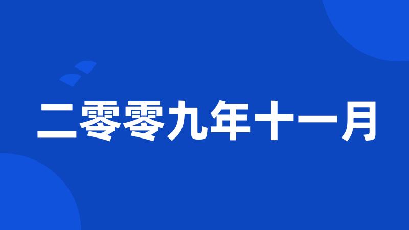 二零零九年十一月