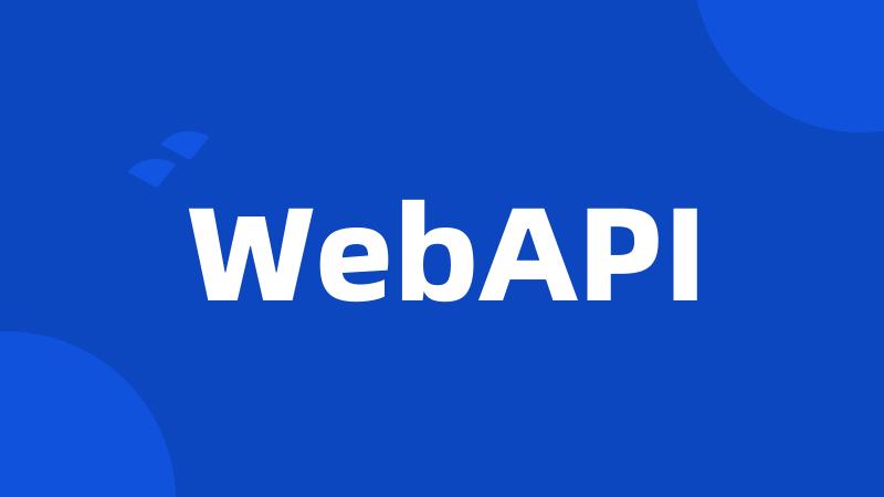 WebAPI