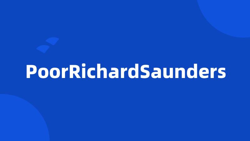 PoorRichardSaunders