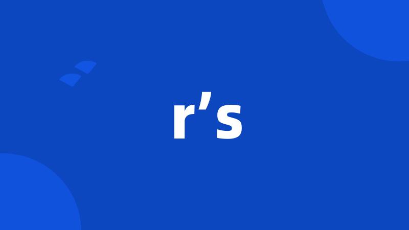 r’s