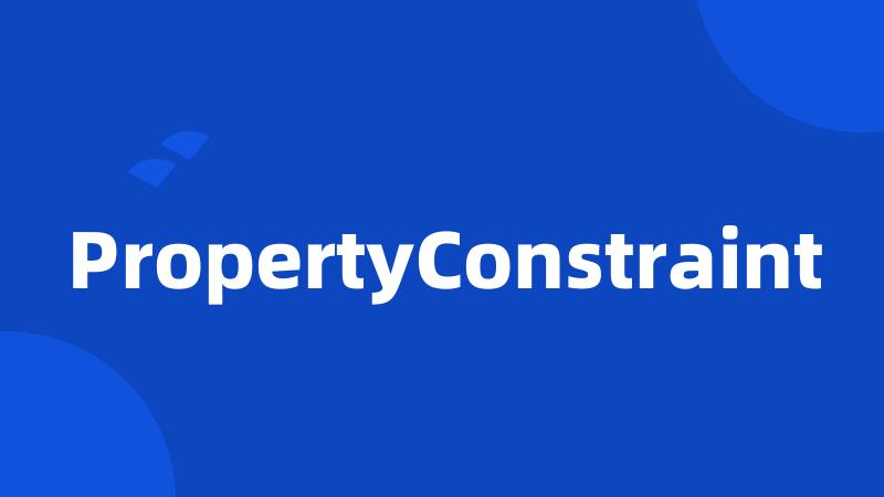 PropertyConstraint