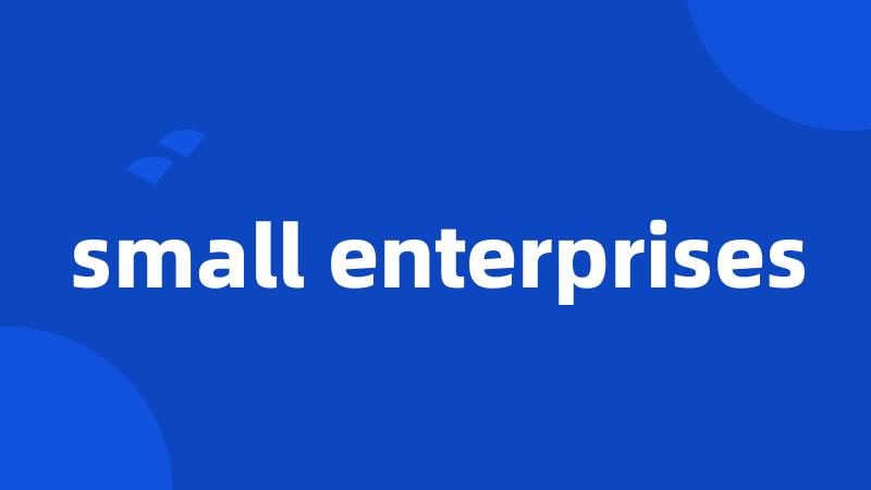 small enterprises