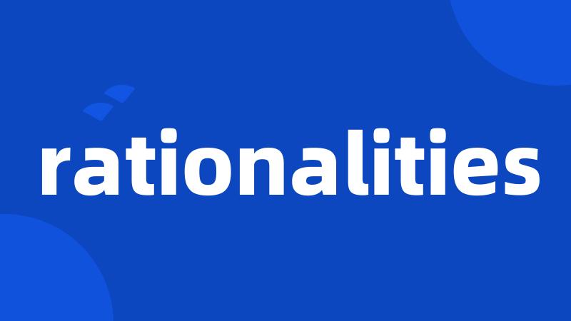 rationalities