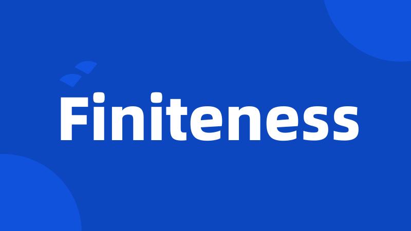 Finiteness