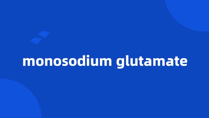 monosodium glutamate