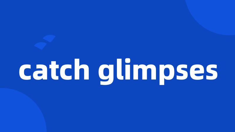 catch glimpses