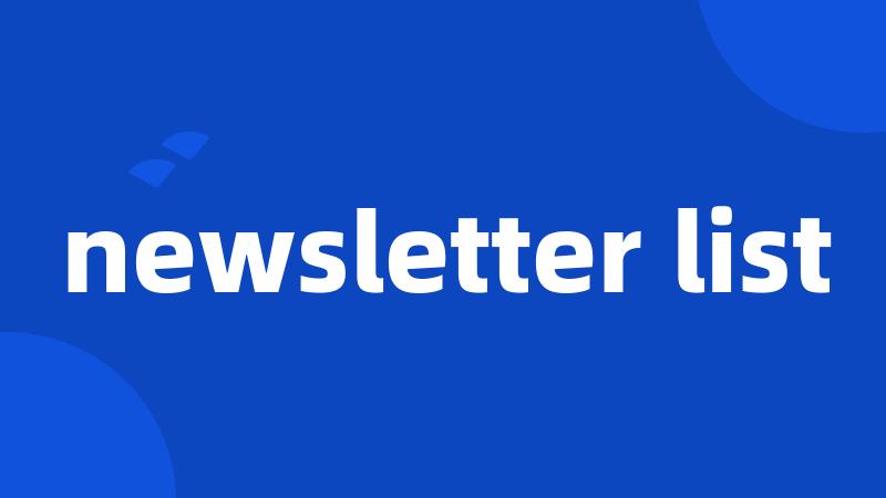 newsletter list