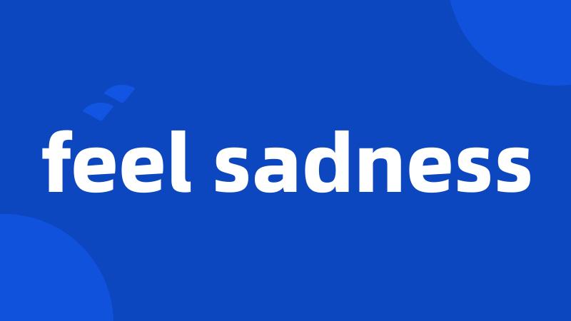 feel sadness