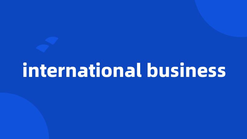 international business