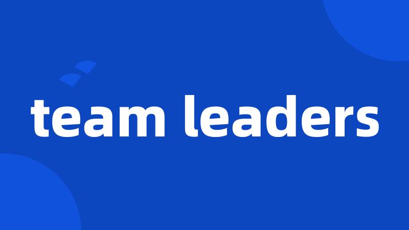 team leaders